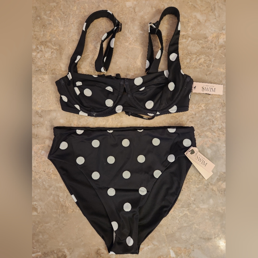 34B/S VS Swim Full Coverage High Waist Bikini Set Dot